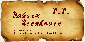 Maksim Micaković vizit kartica